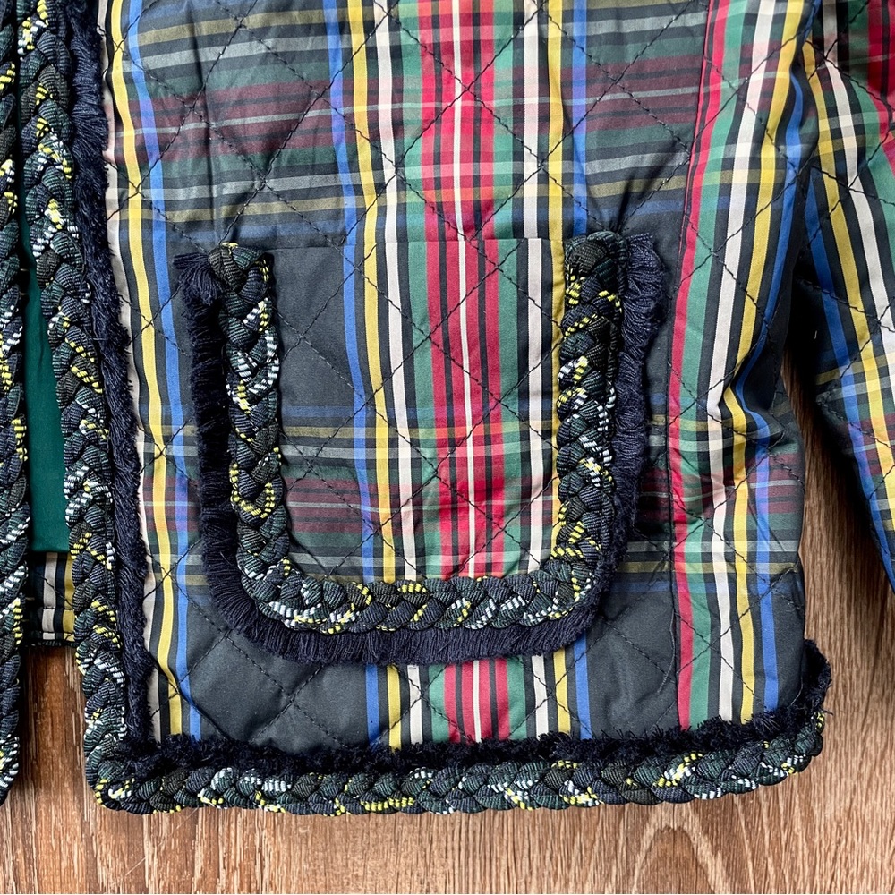 J. Crew Stuart Tartan Plaid Long Sleeve Boxy Fit Jacket Quilted 4 F7503 - Picture 6 of 10